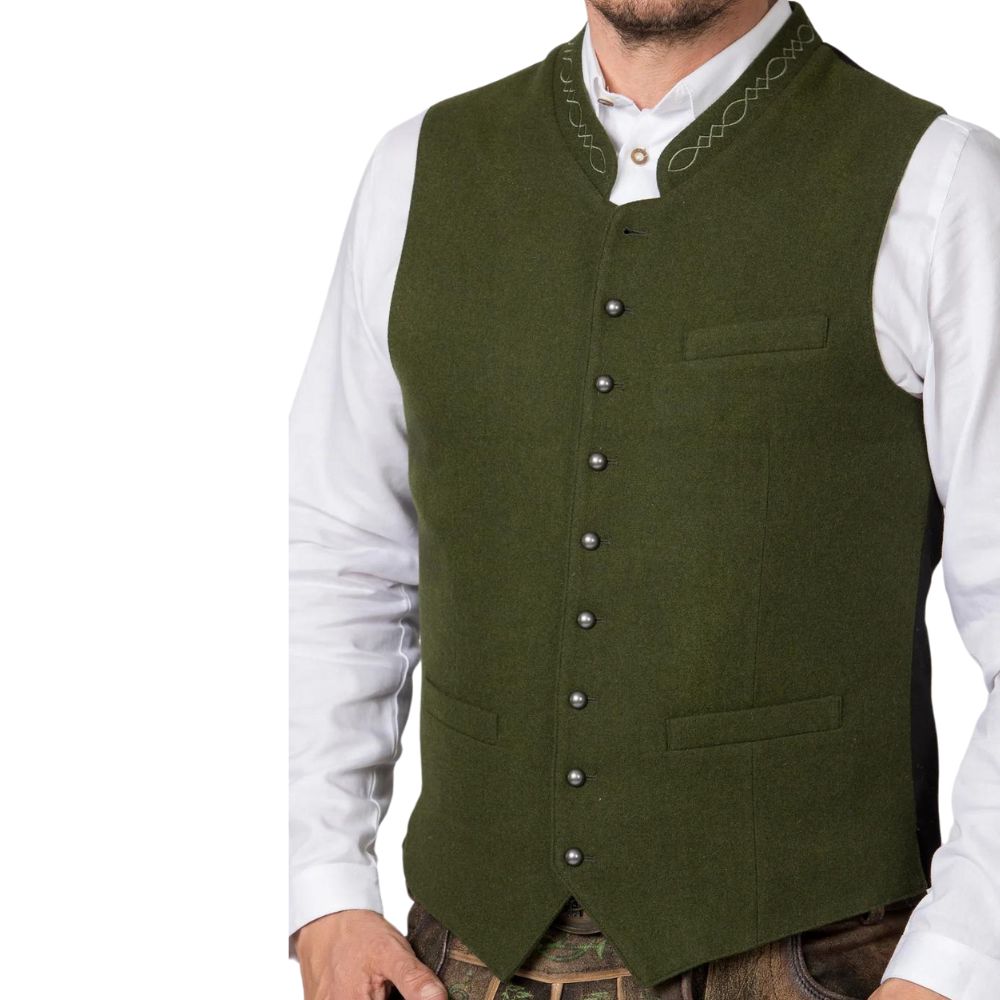 Authentic Green Lederhosen Vest for Festive German Style