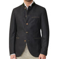 Traditional Lederhosen Jacket in Black Wool and Green Velvet