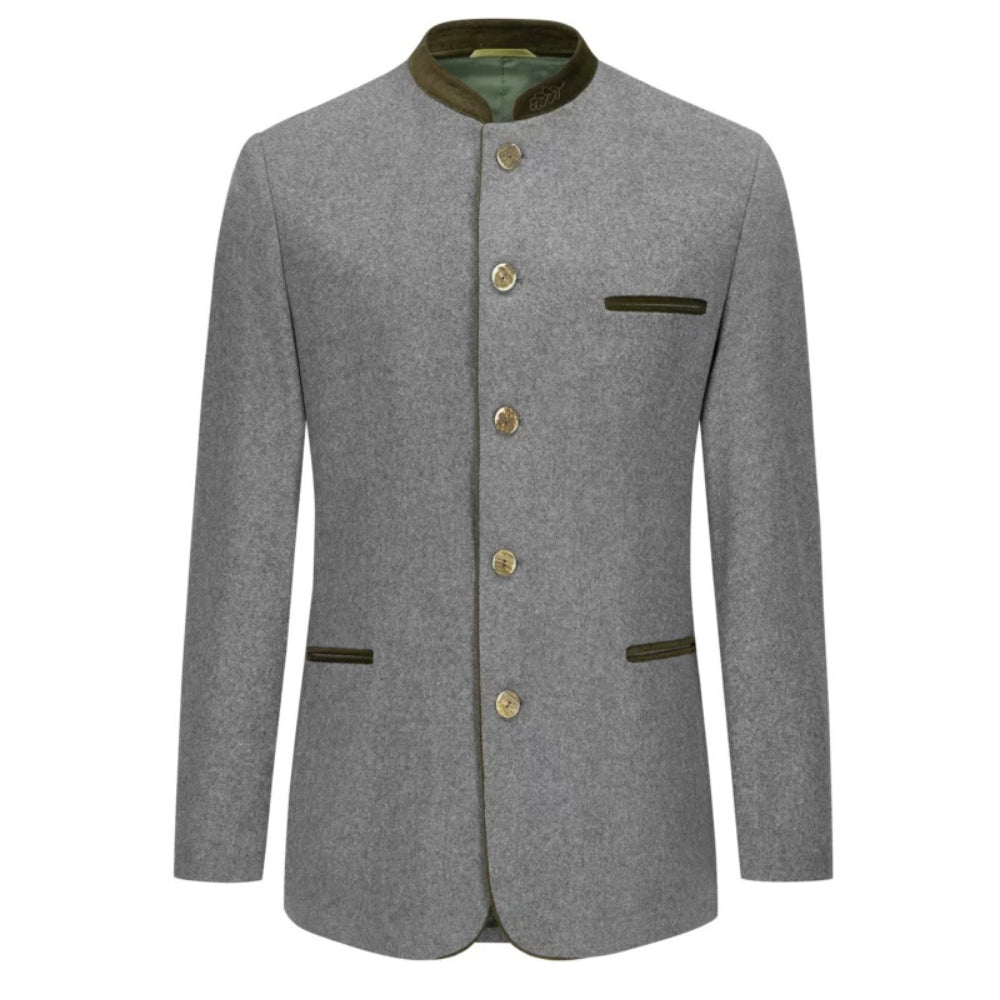 Traditional Oktoberfest Winter Jacket Gray Wool