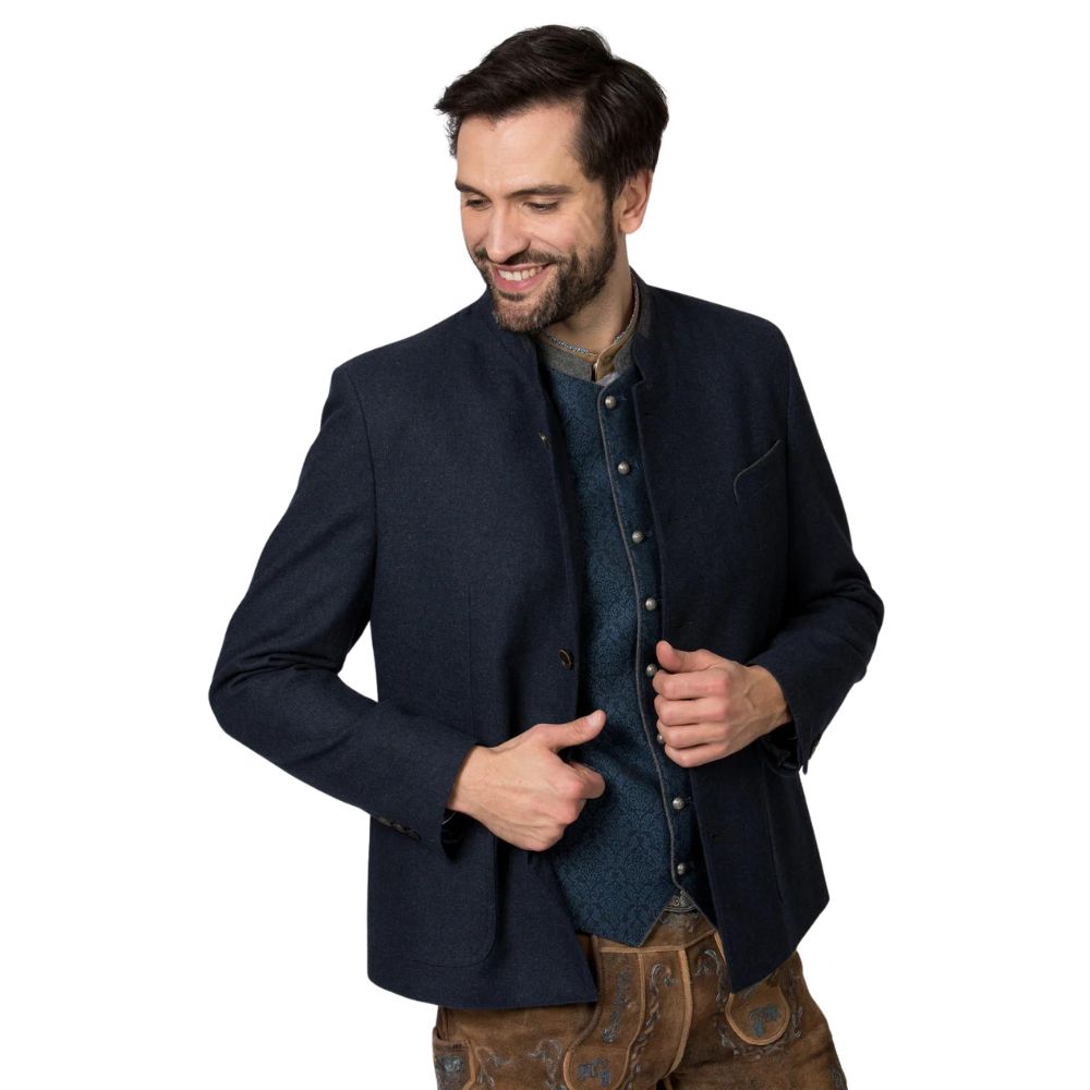 Classic Stand Up Collar Wool Trachten Jacket