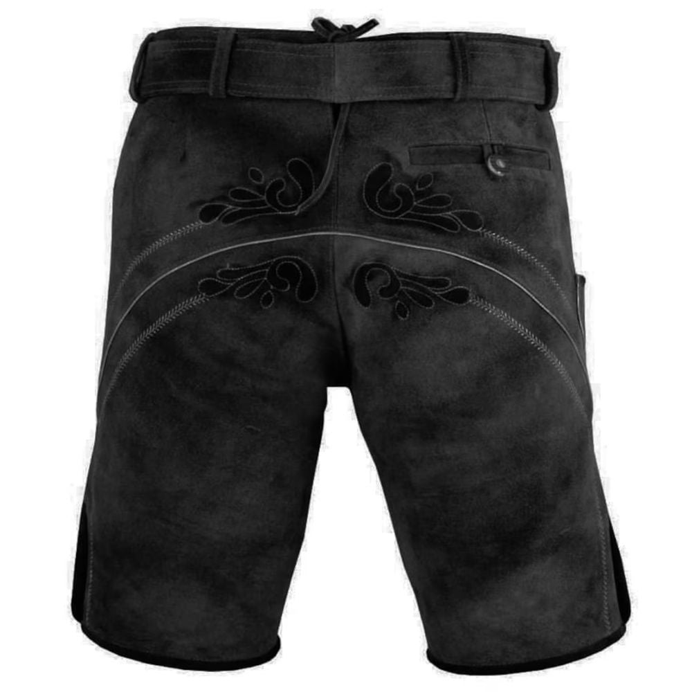 Suede Leather Authentic Lederhosen Trachten Shorts